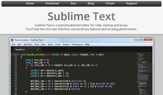sublime text редактор